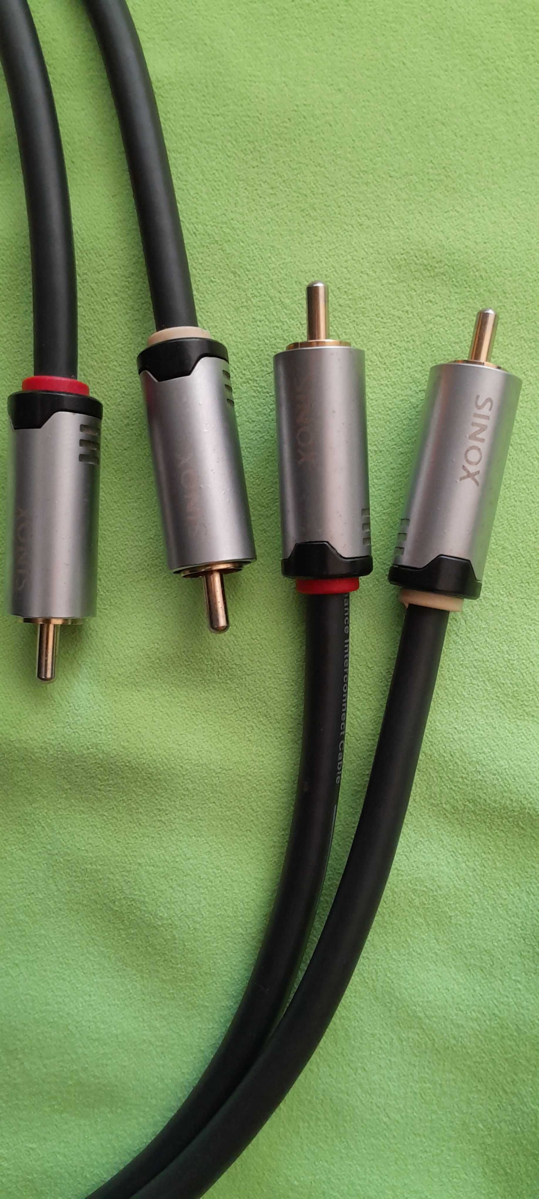 2 sets = 4 Cabos Rca HD Profissionais Sinox (0,75 cm)