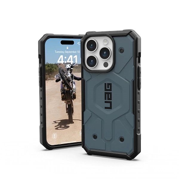 Etui UAG Pathfinder MagSafe do iPhone 15 Pro - niebieskie