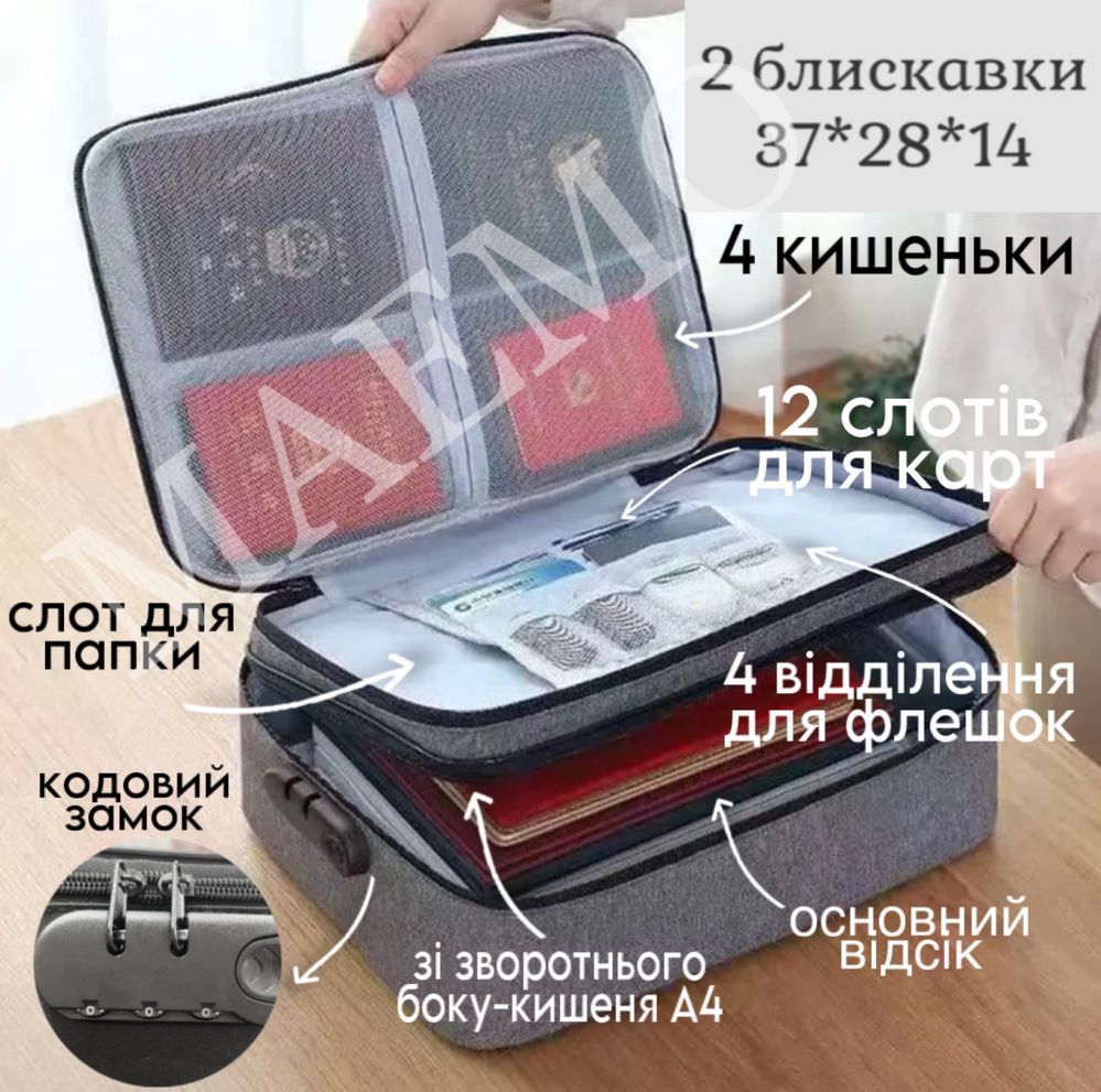 Сумка - органайзер, кейс, валіза для документів водонепроникна