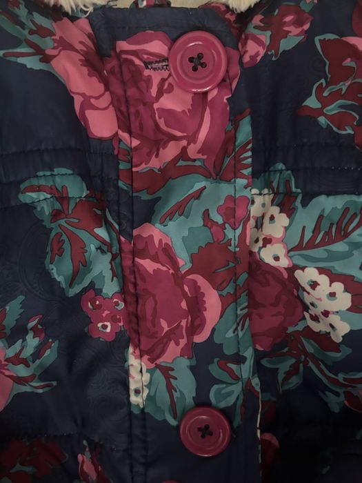 Kombinezon zimowy NUTMEG w kwiaty - 6-9 miesiecy