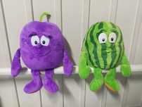 Conjunto Peluches Beringela e Melancia