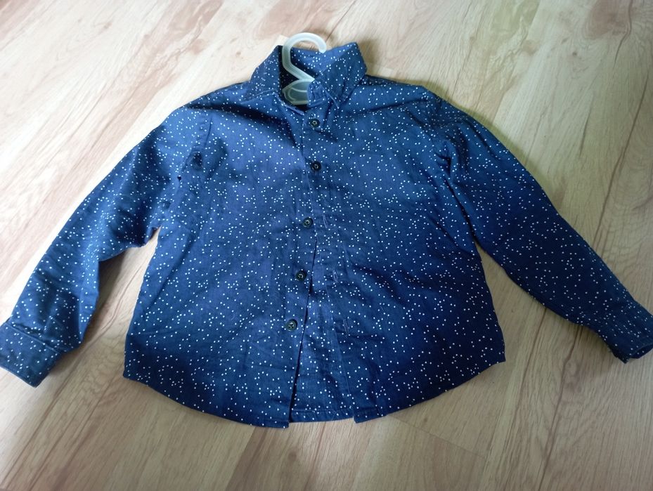 Koszula elegancka z kołnierzykiem długi rozmiar chłopiec 104