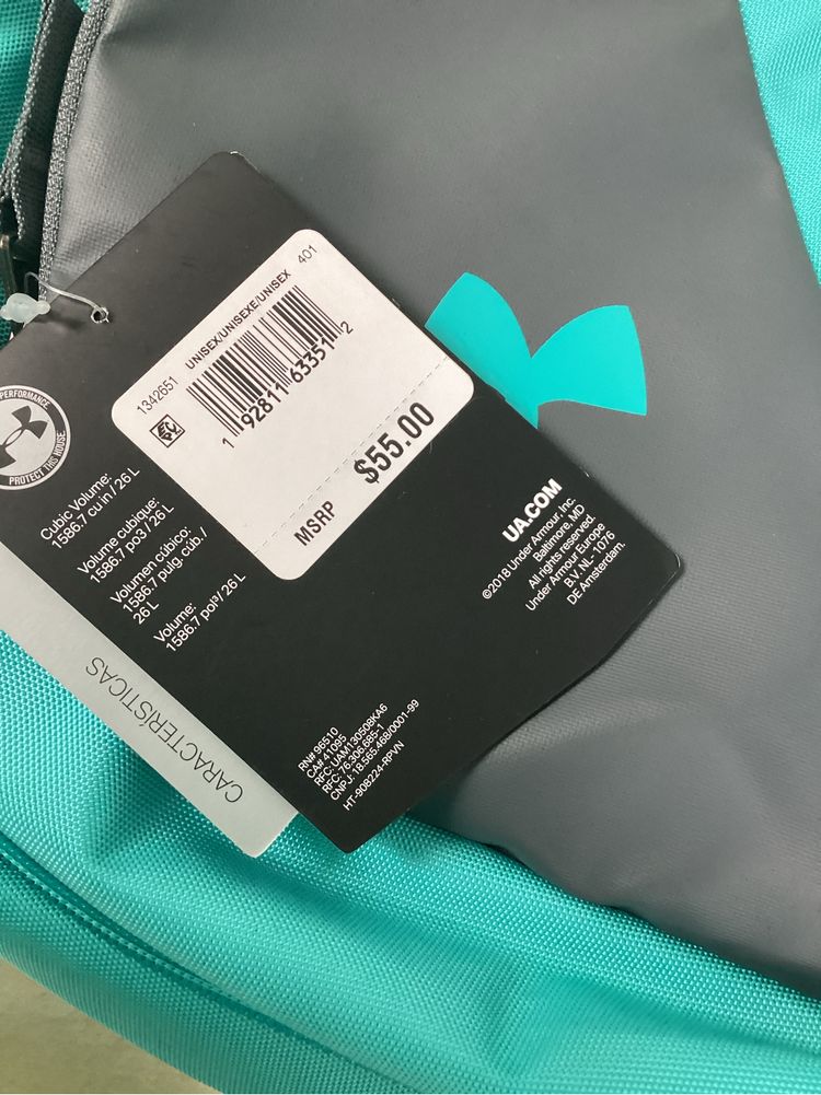 UA Under Armour Storm turkusowy plecak 26l