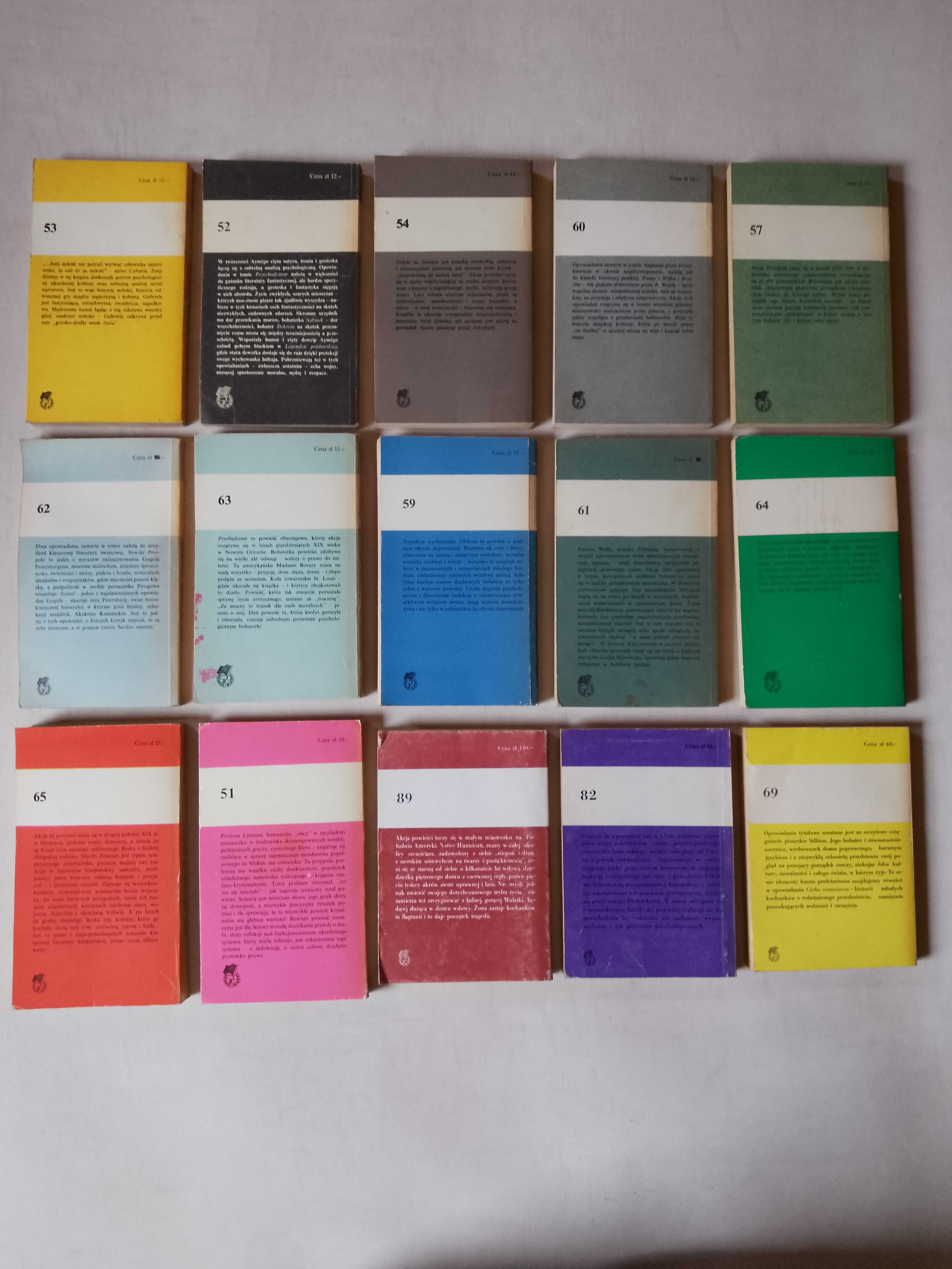 Zestaw powieści, seria Koliber, 15 sztuk, Dygat, Iwaszkiewicz, Gogol