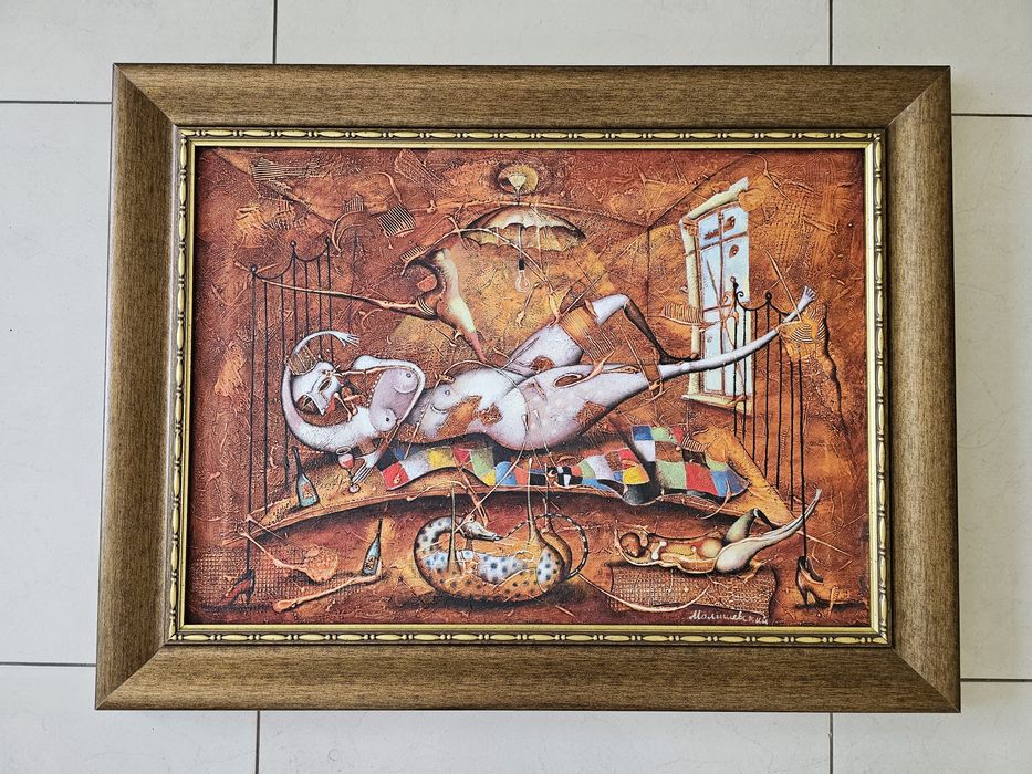 Obraz olejny S. Maliszewskiego "Utracona iluzja" 50x70cm