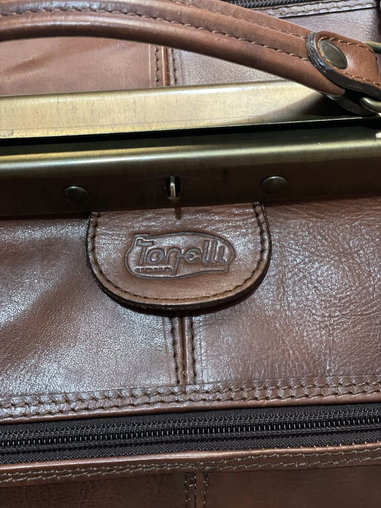 Сумка шкіряний вінтажний саквояж Tonelli Uomo чоловіча дорожня сумка