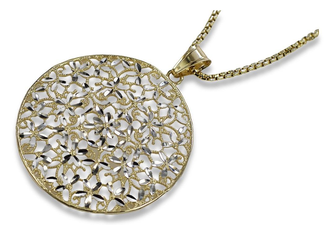 Złota zawieszka 14k 585 włoski styl żółte białe złoto cpn027yw Gdańsk