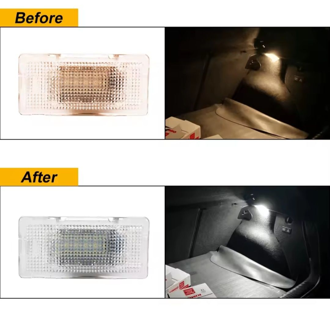Bmw luz led mala e porta luvas