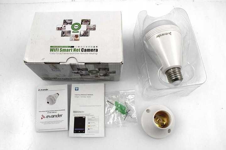 Kamera WiFi IP monitoring w żarówce 360 AUDIO Evander 4V-KW-1000-G4