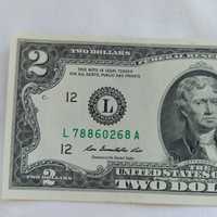 Купюра доллара 2-два США 2013 г. ранее в обращении не находилась