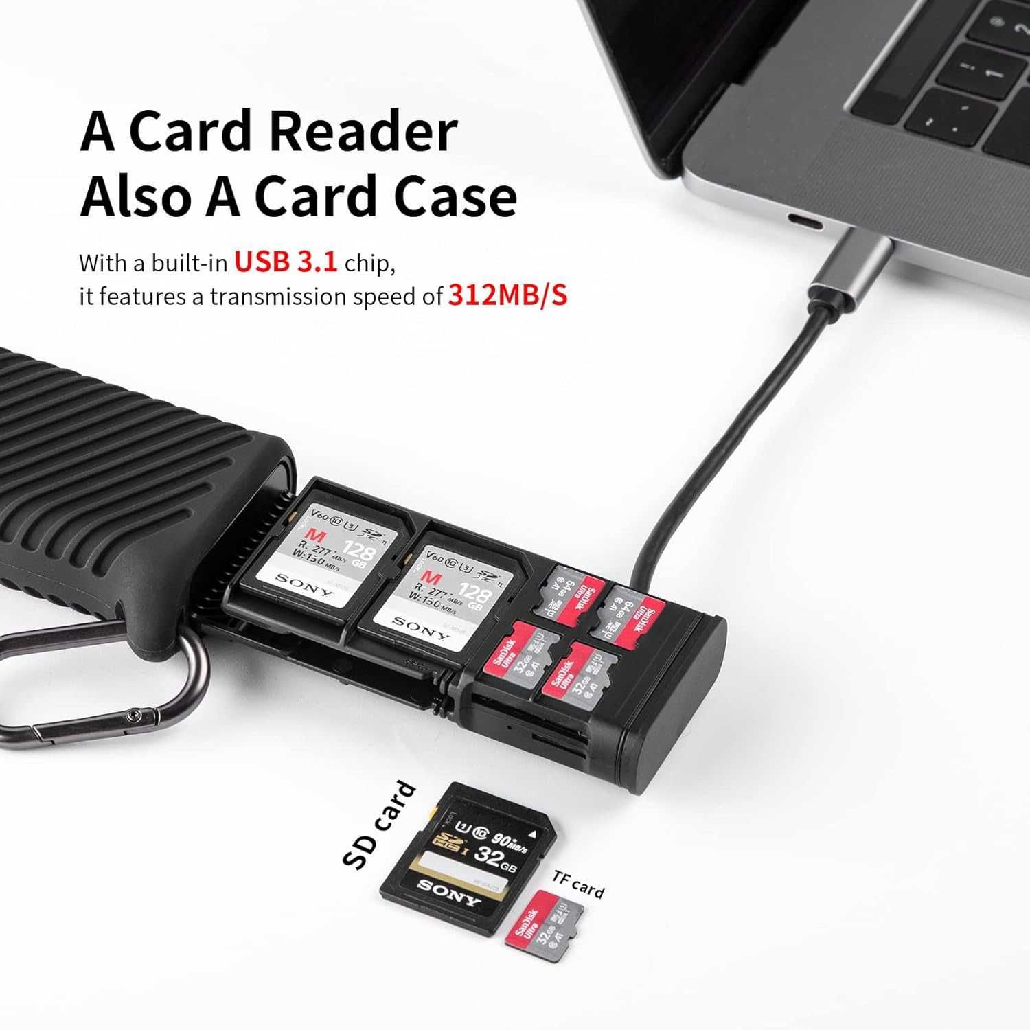 PGYTECH Micro SD/SD High-Speed Card Reader Case (SELADO)