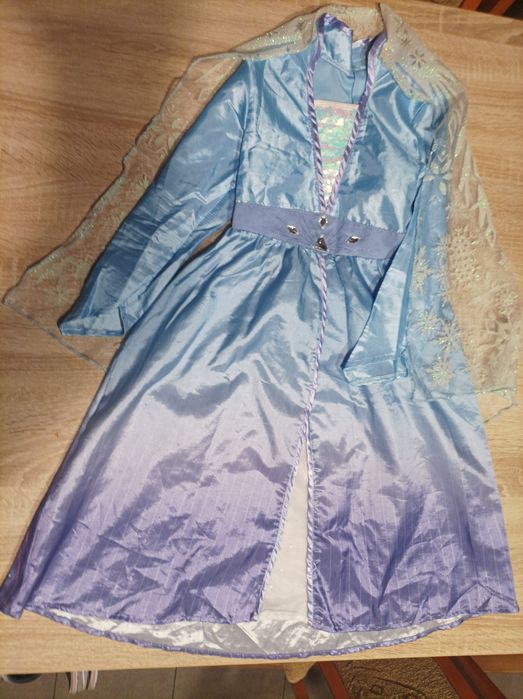 Strój karnawałowy, przebranie kostium Elsy z Krainy Lodu