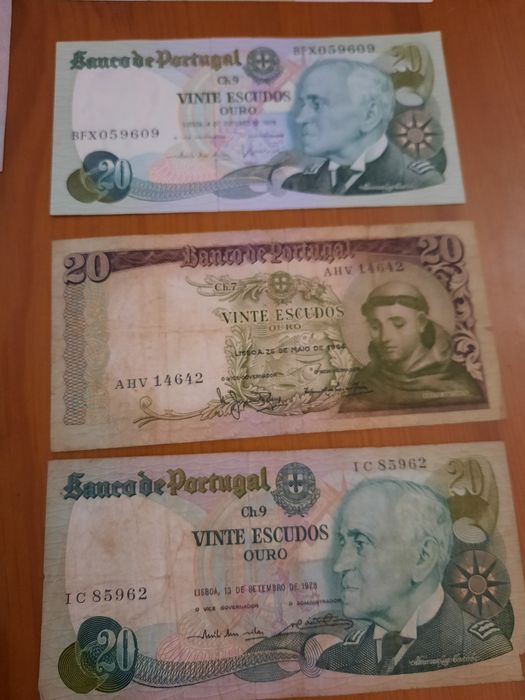 Notas Banco de Portugal antigas fora de circulação