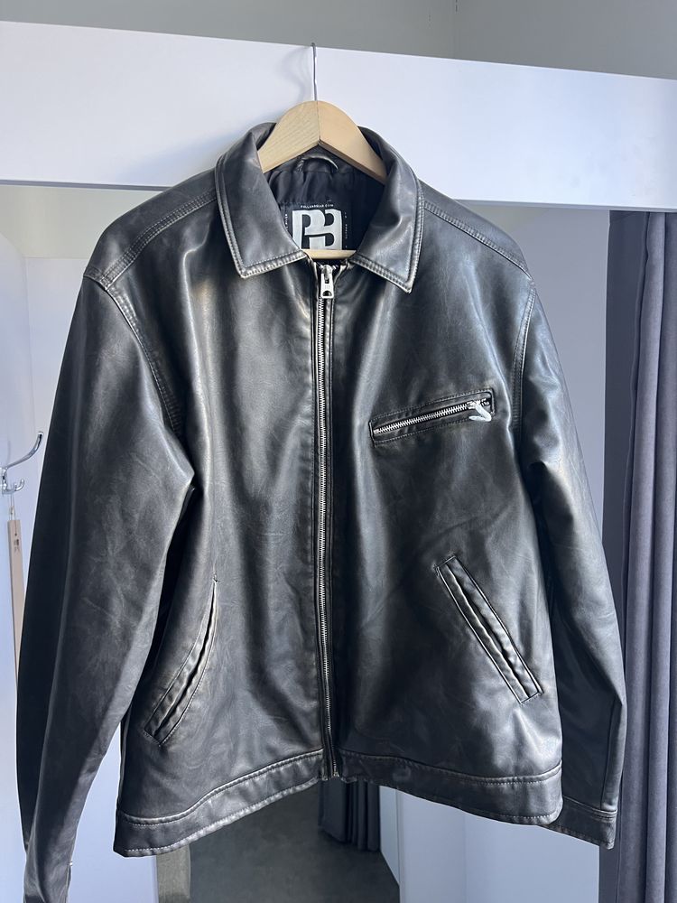 Чоловіча куртка з екошкіри PULL&BEAR