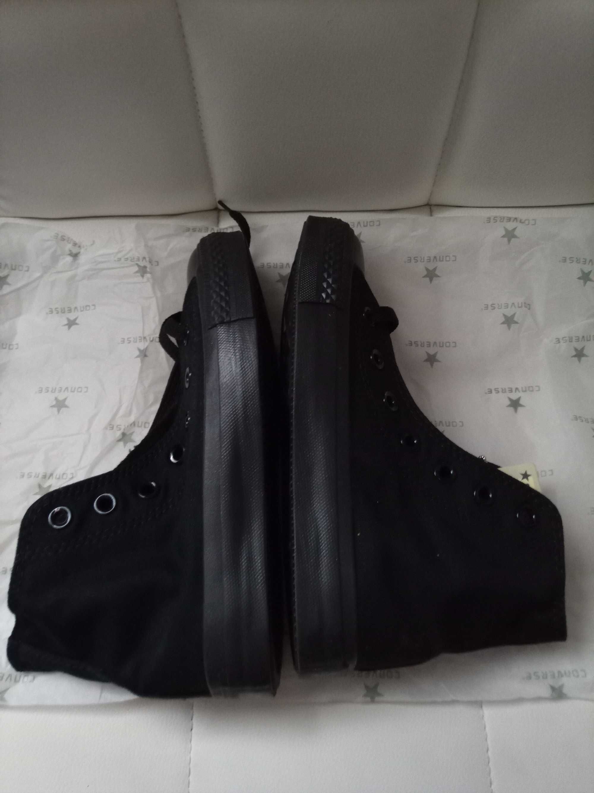 Wysokie trampki Converse Black mono 35 całe czarne Conversy