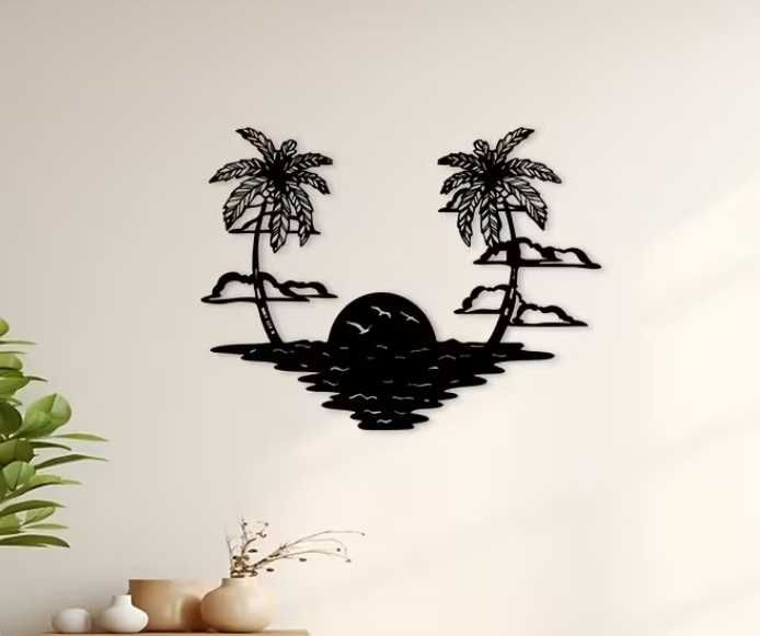 Nowa metalowa dekoracja ścienna tropical