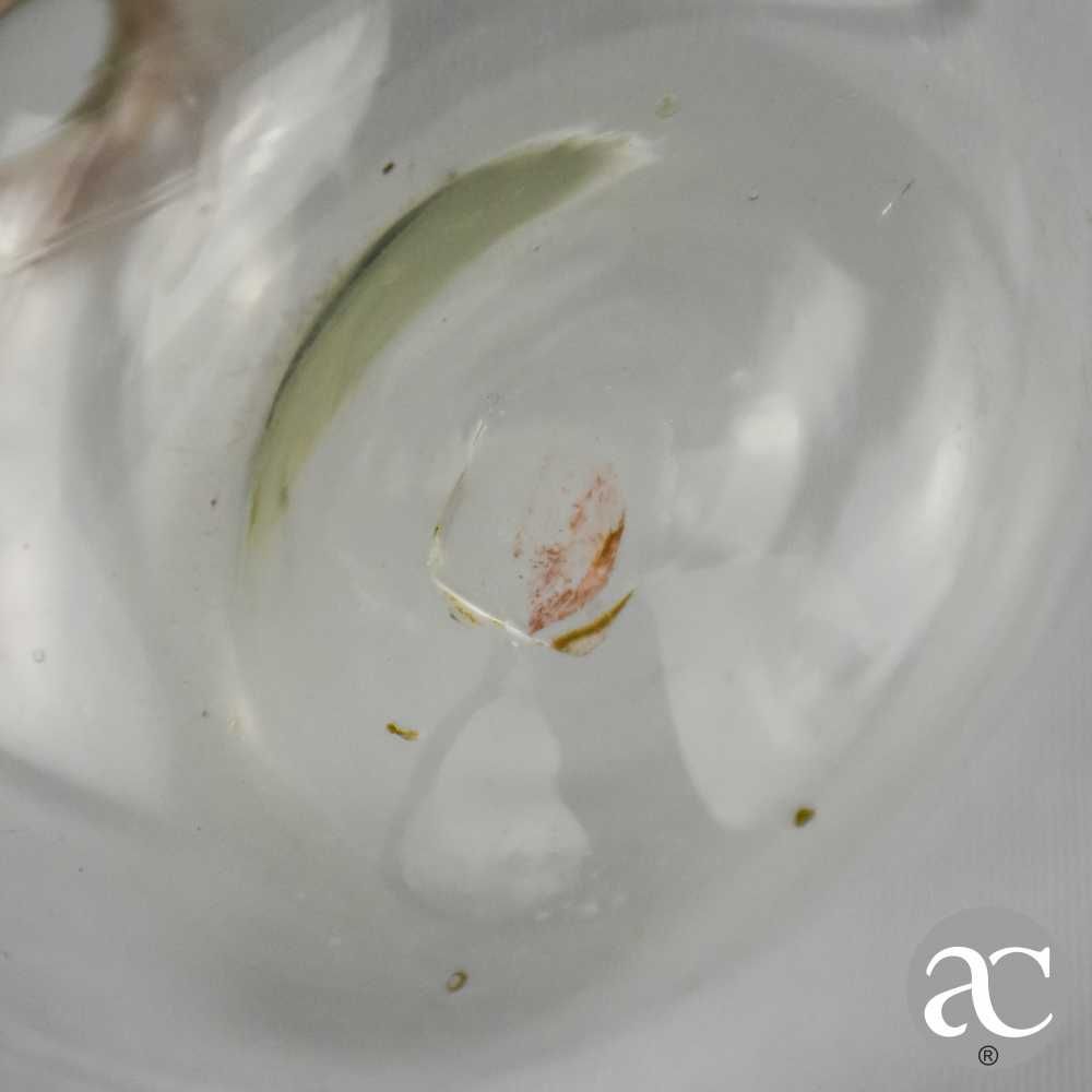 Frasco com rolha em vidro incolor soprado em forma de cabaça, séc. XIX
