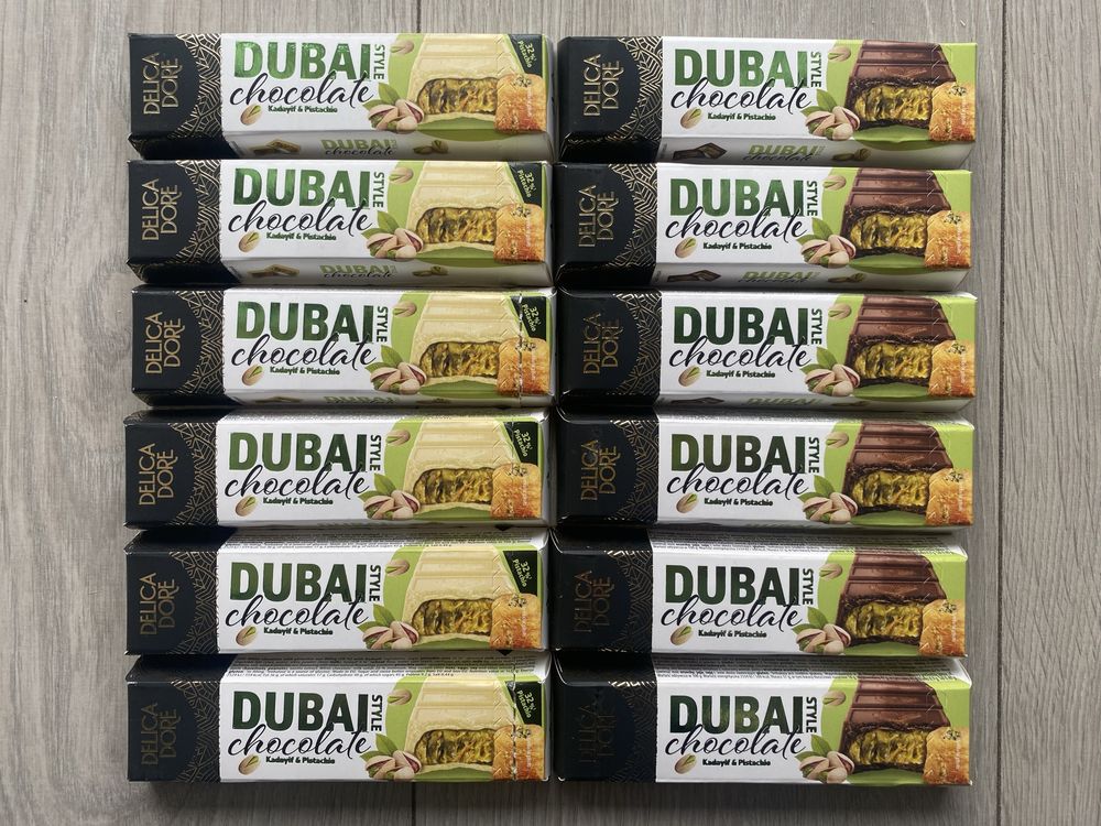 12x Delicadore CZEKOLADA DUBAJSKA Pistacje 70g Okazja