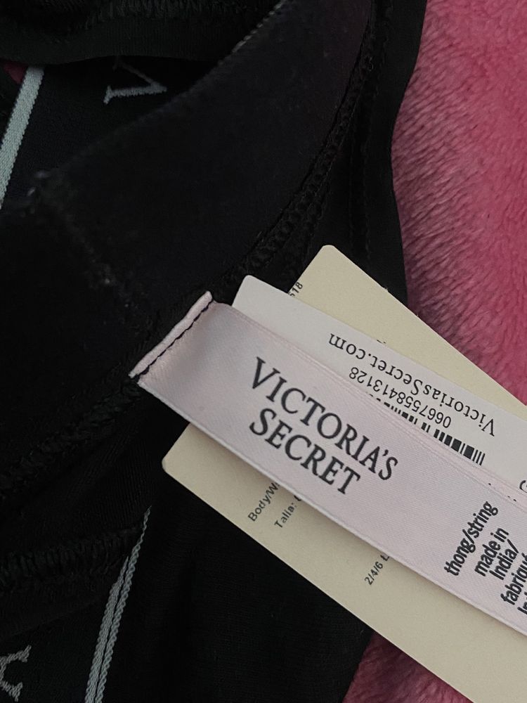 stringi majtki Victoria’s Secret nowe czarne