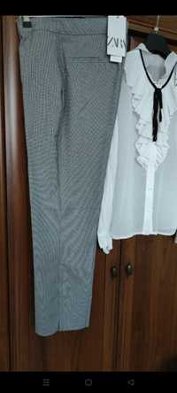Spodnie nowe w pepitke r.38 Zara