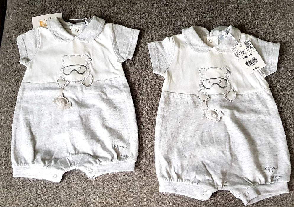 Letnie rampersy dla blizniakow 56cm, 1-3 msc, OVS