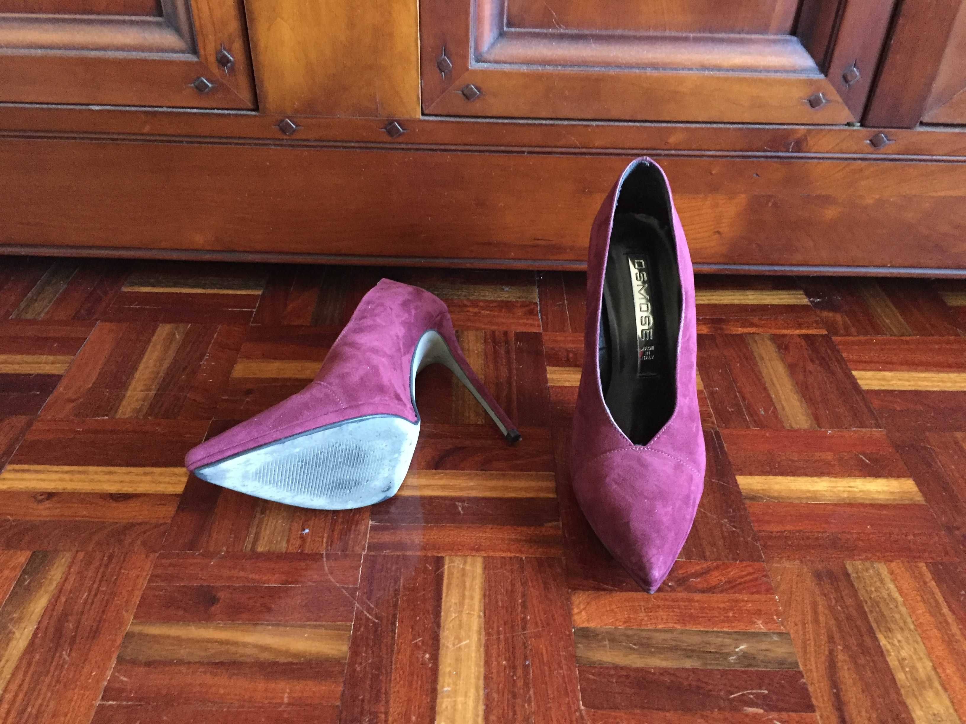 Sapatos de Senhora - OSMOSE (Paris) - Salto Alto Camurça Bordeaux