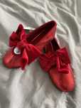 Czerwone brokatowe baleriny buty z kokarda h&m 28
