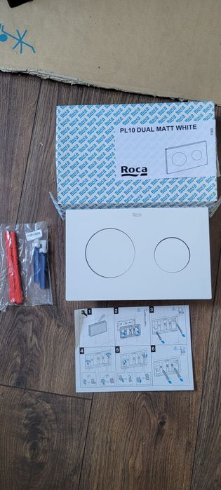 Spłuczka, przycisk, pl10 dual matt white roca