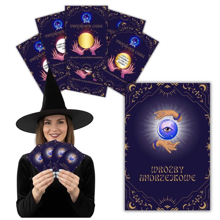 Karty z Wróżbami na Andrzejki Wróżby Andrzejkowe Zdrapki Gra 20 szt