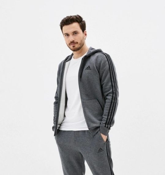 Костюм Adidas Essentials 3S FZ Fleece Gray