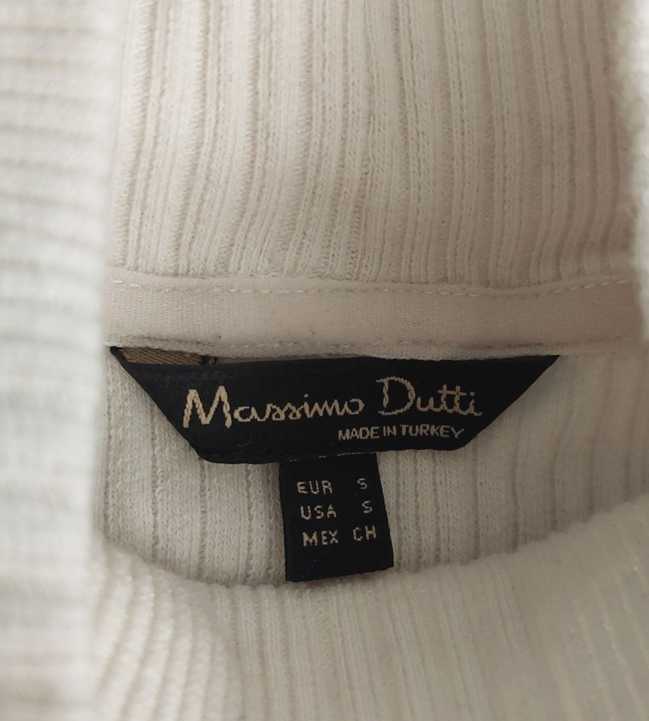 Golf Massimo dutti 36 S prążkowany kremowy w czarne paski bawełniany