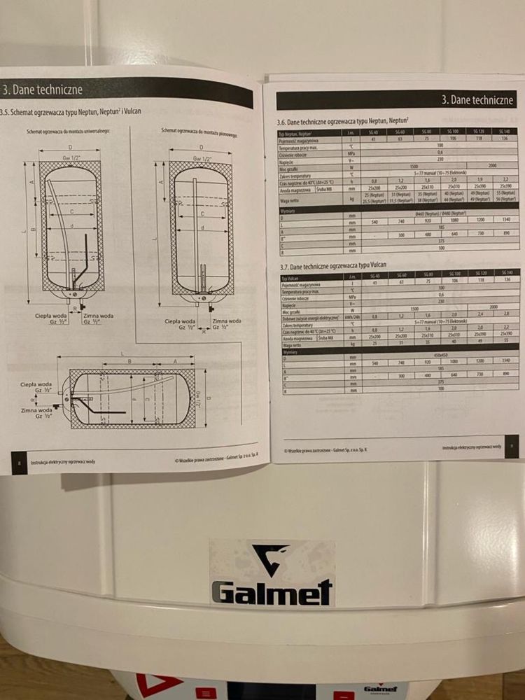 Elektryczny ogrzewacz wody Gamlet 60l