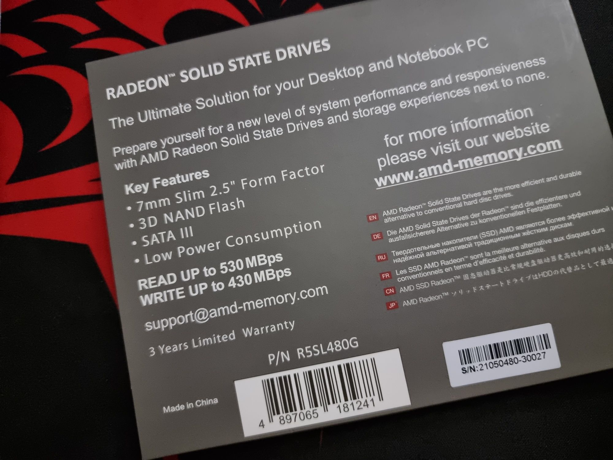 SSD AMD Radeon R5 480 ГБ
