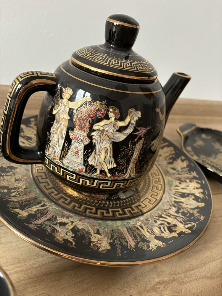 Kratimenos duży zestaw porcelana złoto grecki