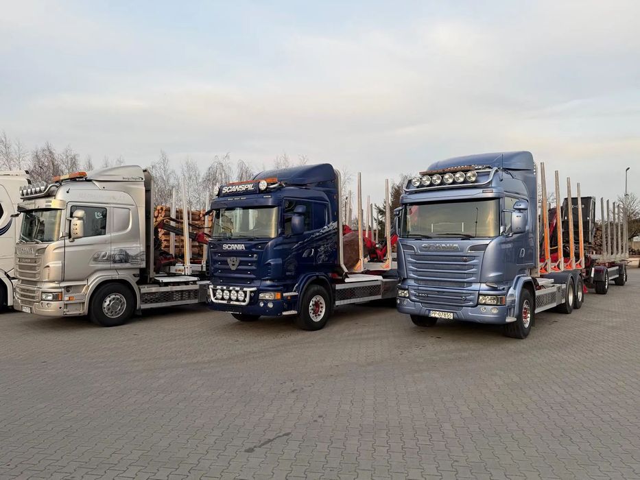 Scania R580 do drewna  SCANIA Loglift przyczepa MHS do drewna do lasu
