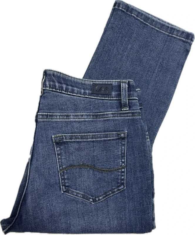 Lee granatowe damskie jeansy straight leg
