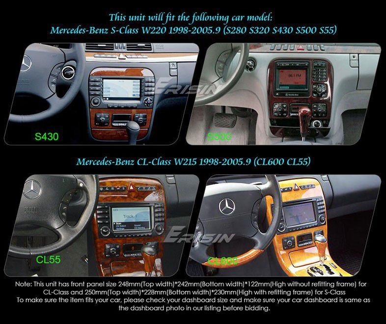 Auto-radio android 14 64GB Mercedes CLASSE S CL W220 W215 Octacore