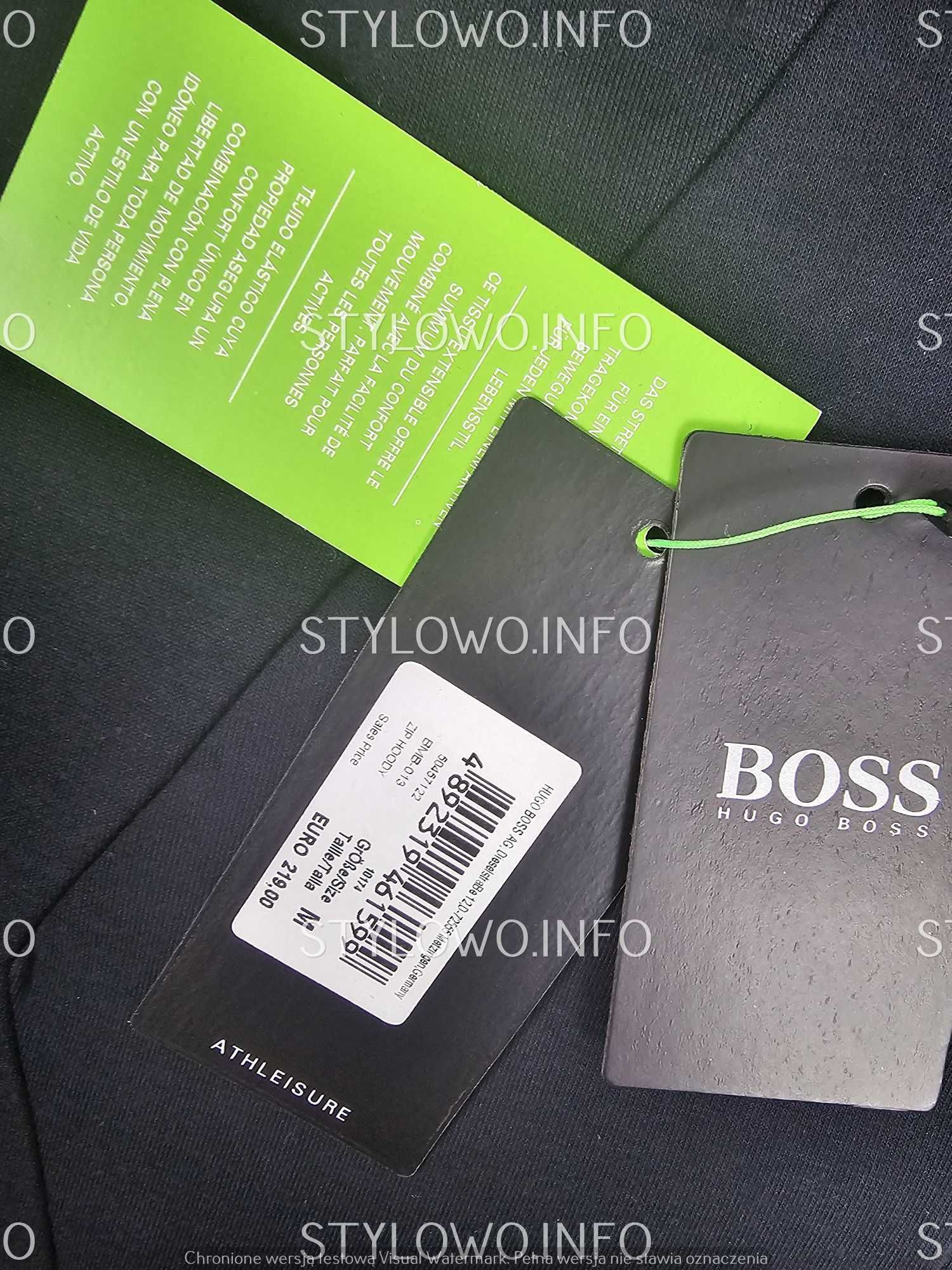 Bluza męska logowana rozpinana hugo boss bluzy OUTLET Granat