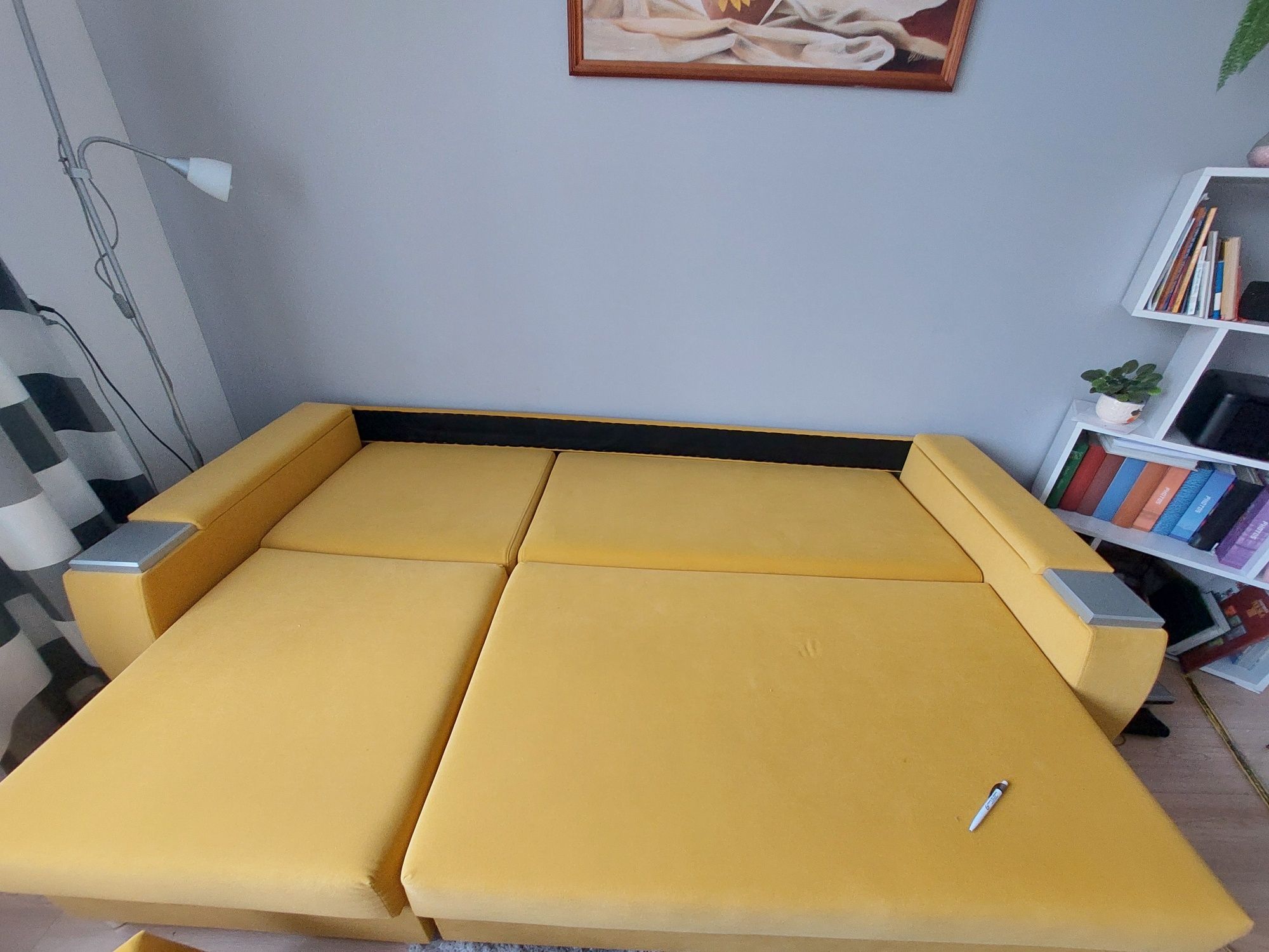 Narożnik z funkcją spania rozkładana sofa kanapa z pojemnikiem