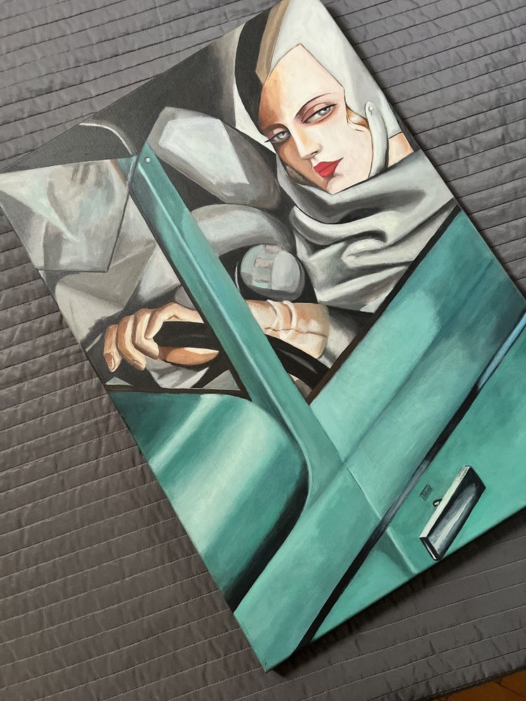 Okazja Obraz malowany Tamara Łempicka tytuł W zielonym Bugatti