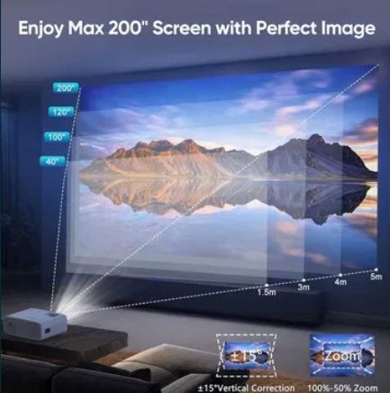 AKATUO XR21 Projektor 4K 15000l 1080p 5G WiFi Bluetooth zoom