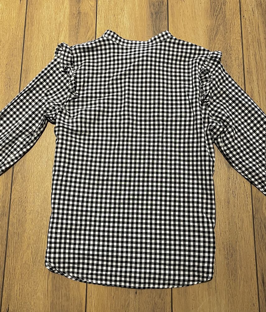 Koszula w kratę czarno biała H&M