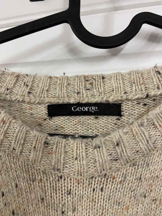 Sweter Geogre. Jasny na koszulę elegancki longsleve bawełniany