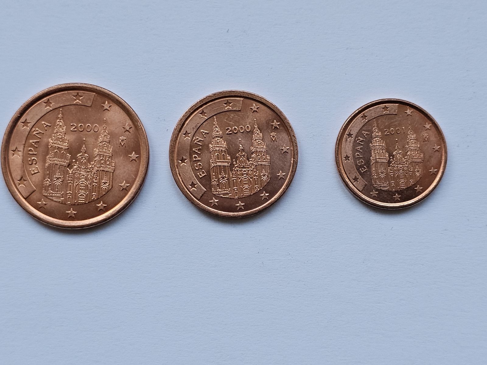 Набір монет 1, 2, 5 Євро цент різні країни