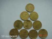 monety eurocenty o nominale 10