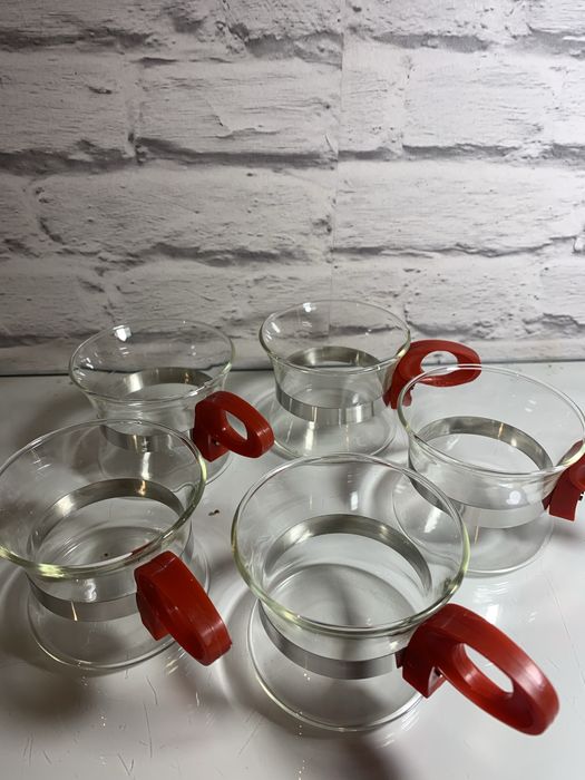 5 starych szklaneczek PRL