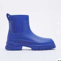Продам резиновые сапоги ботинки Зара Zara  синие