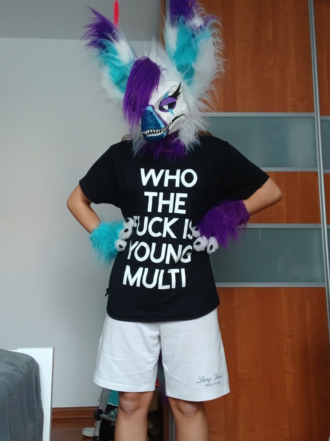 Furry fursuit dino maska mini partial