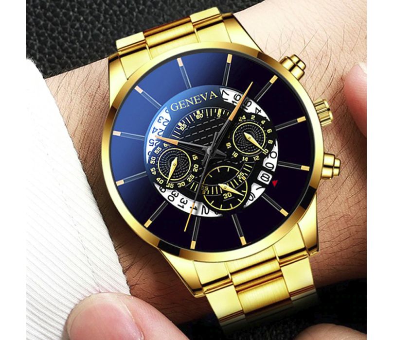 2020 Fashion ZEGAREK nareczny z datownikiem Quartz Classic GOLD