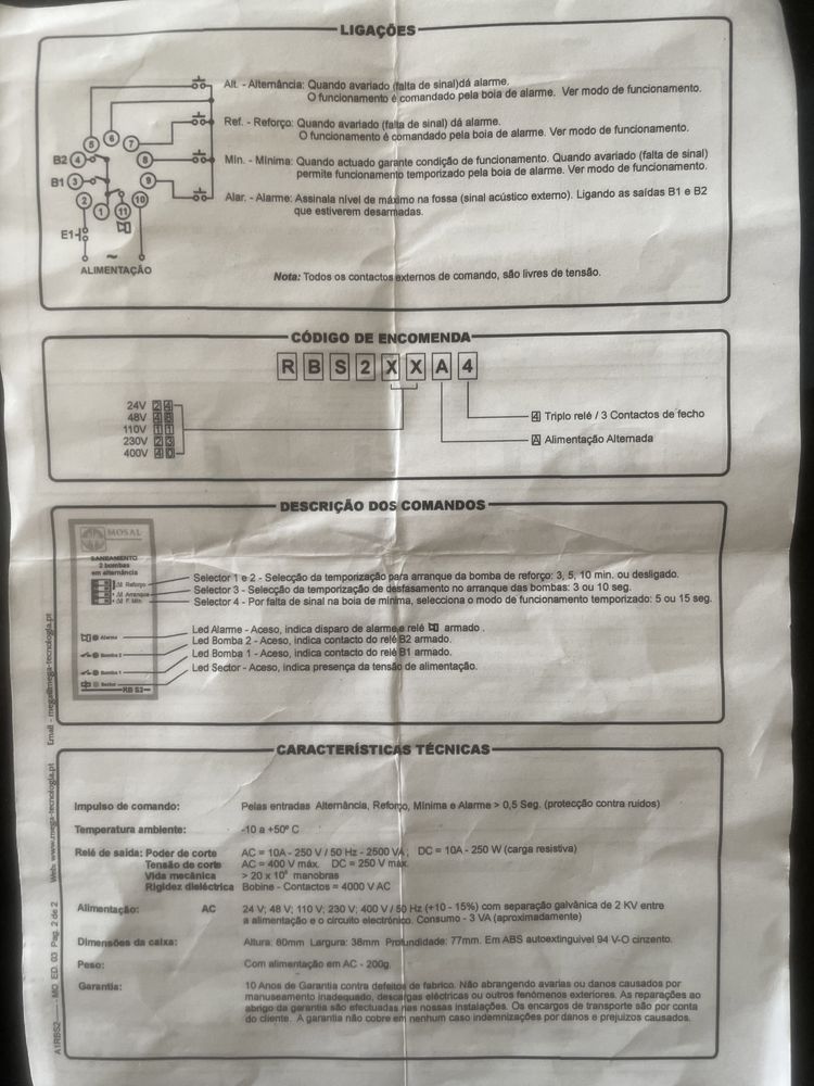 Relé alternância para 2 bombas